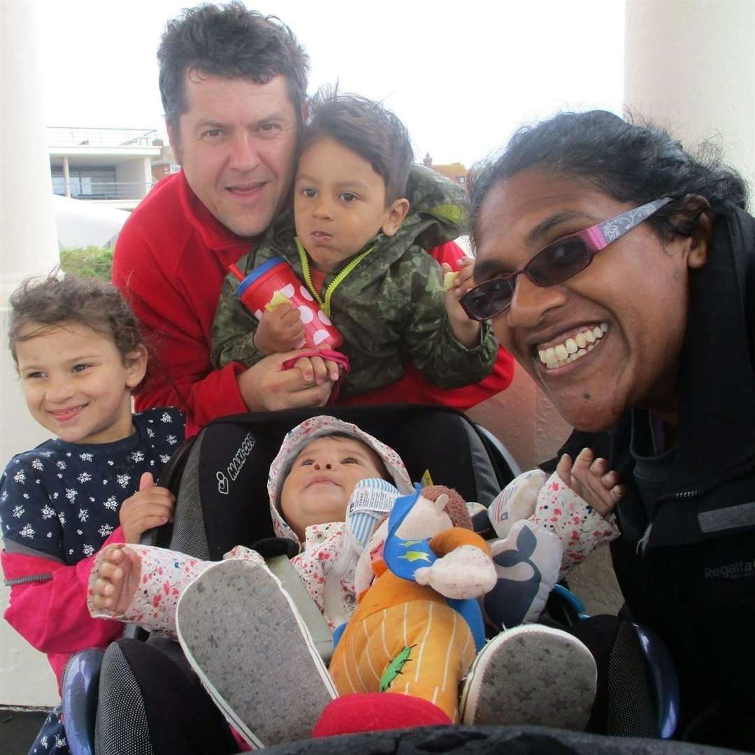 Martha with her parents Lee, and Charmaine, and her brother Solomon, three, and sister Norah, who is one