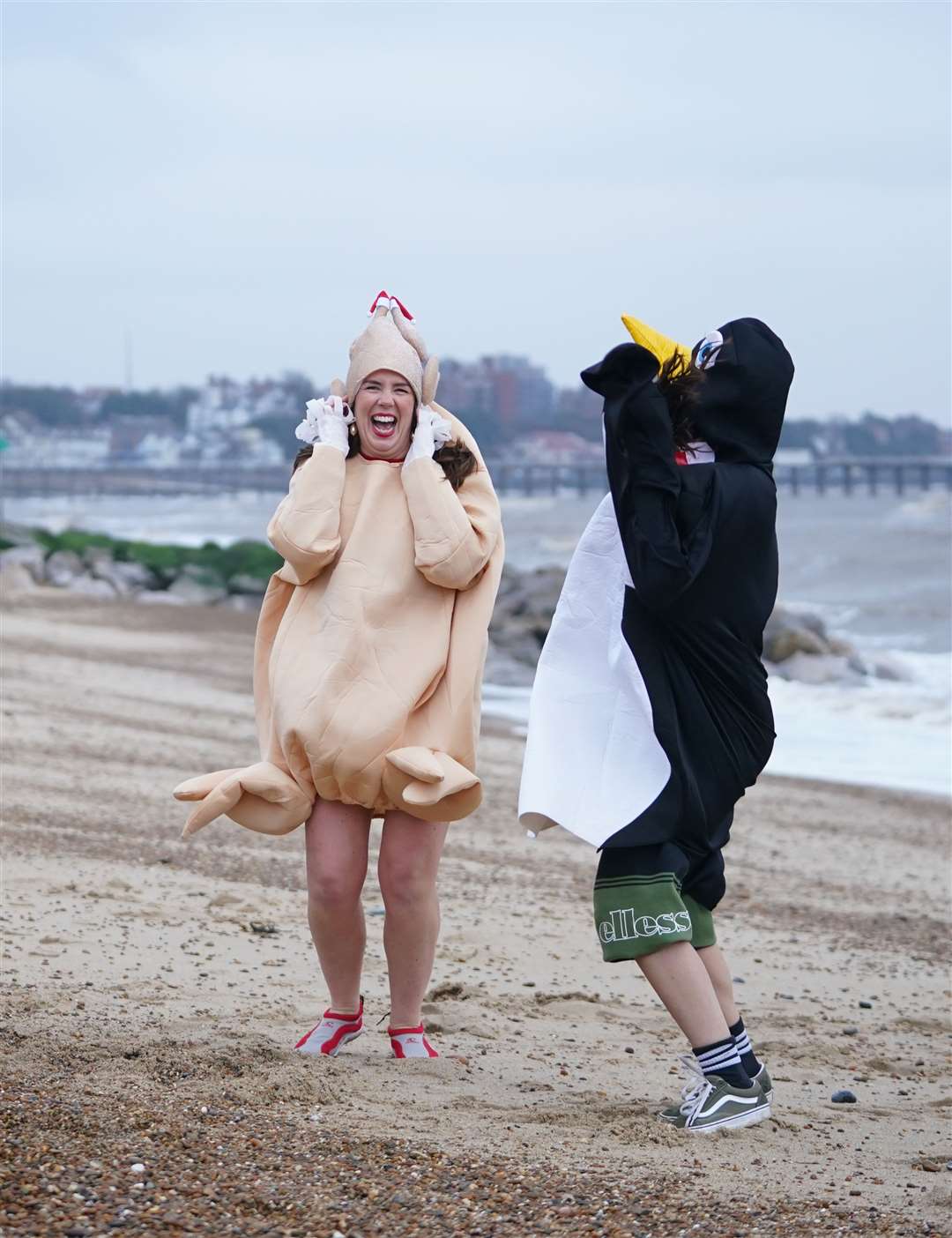 At least the penguin would not have been put off by the cold weather (Joe Giddens/PA)