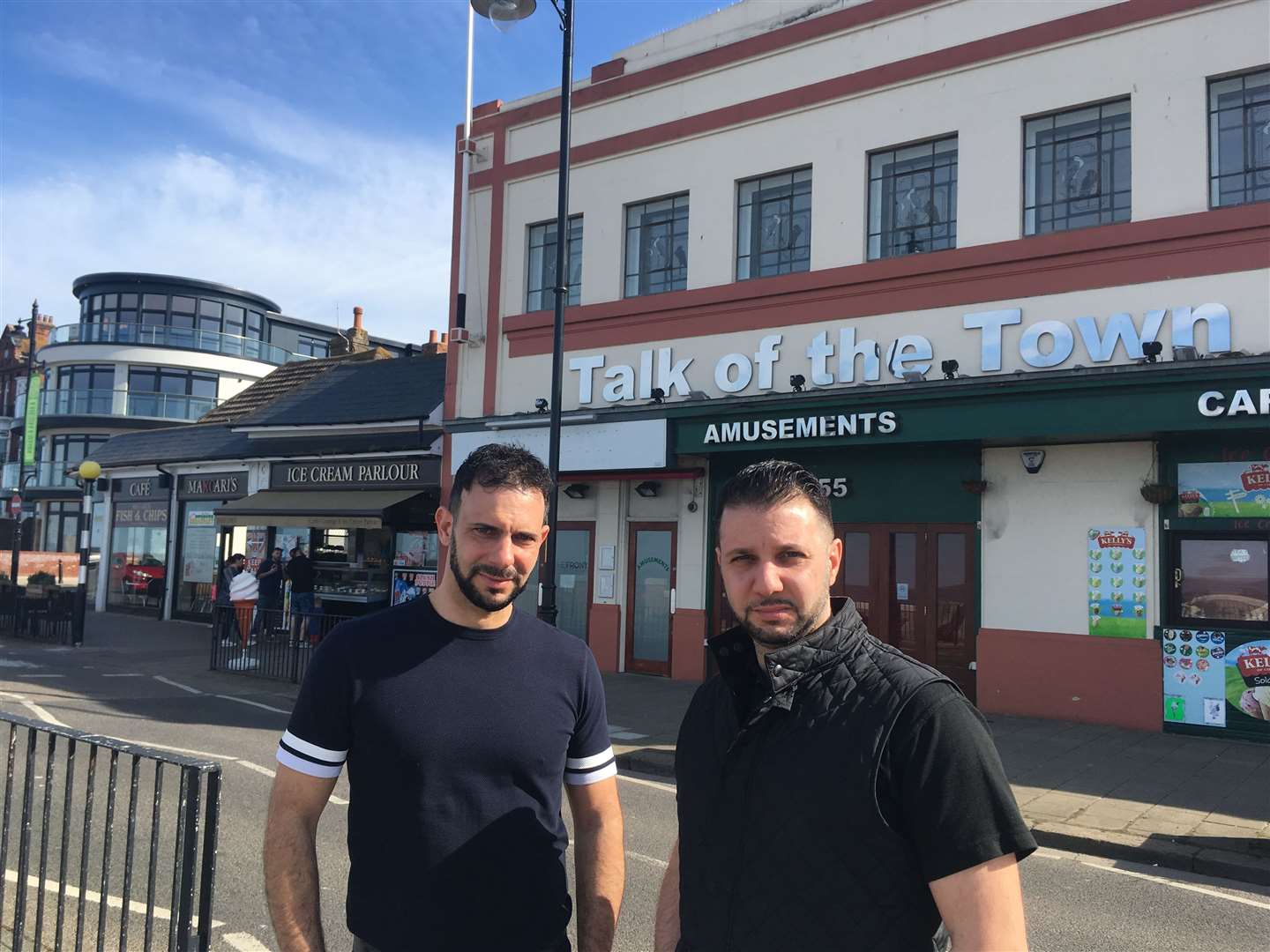 Brothers Nejmi and Hassan Hassan outside the Talk of the Town and Makcari's