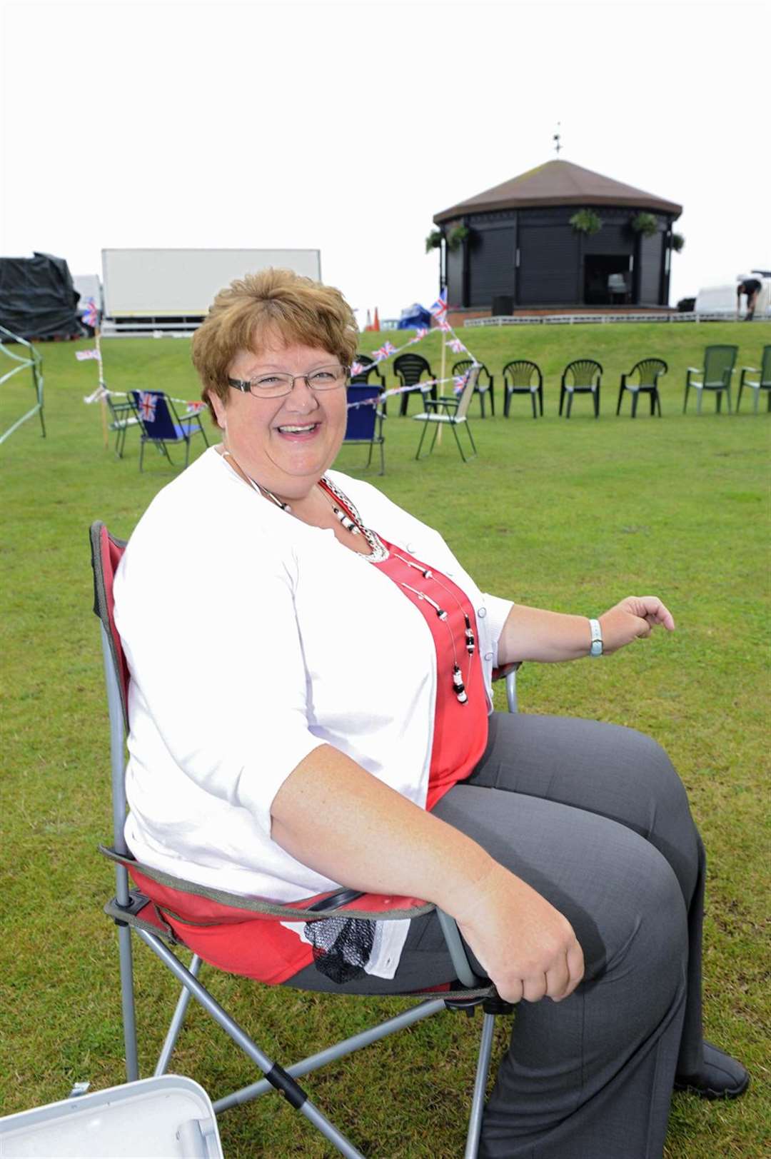 The first of the public to arrive at 7.30am is Angela Mortimer. She and her friends have the same spot every year. She has been coming for 25 years. Picture: Tony Flashman