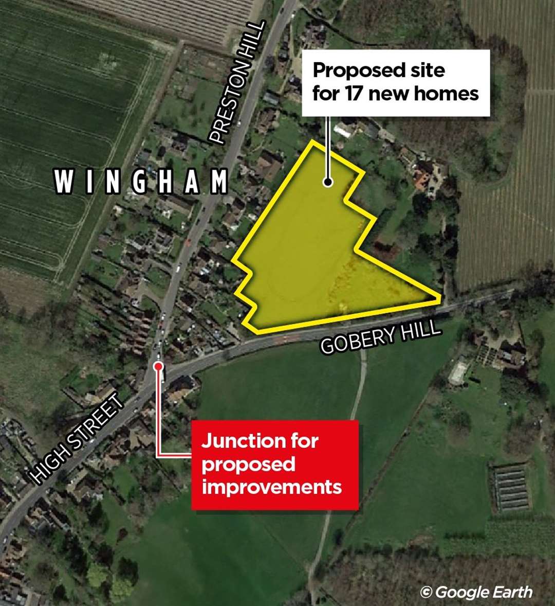 A map shows the proximity of the development site to the junction