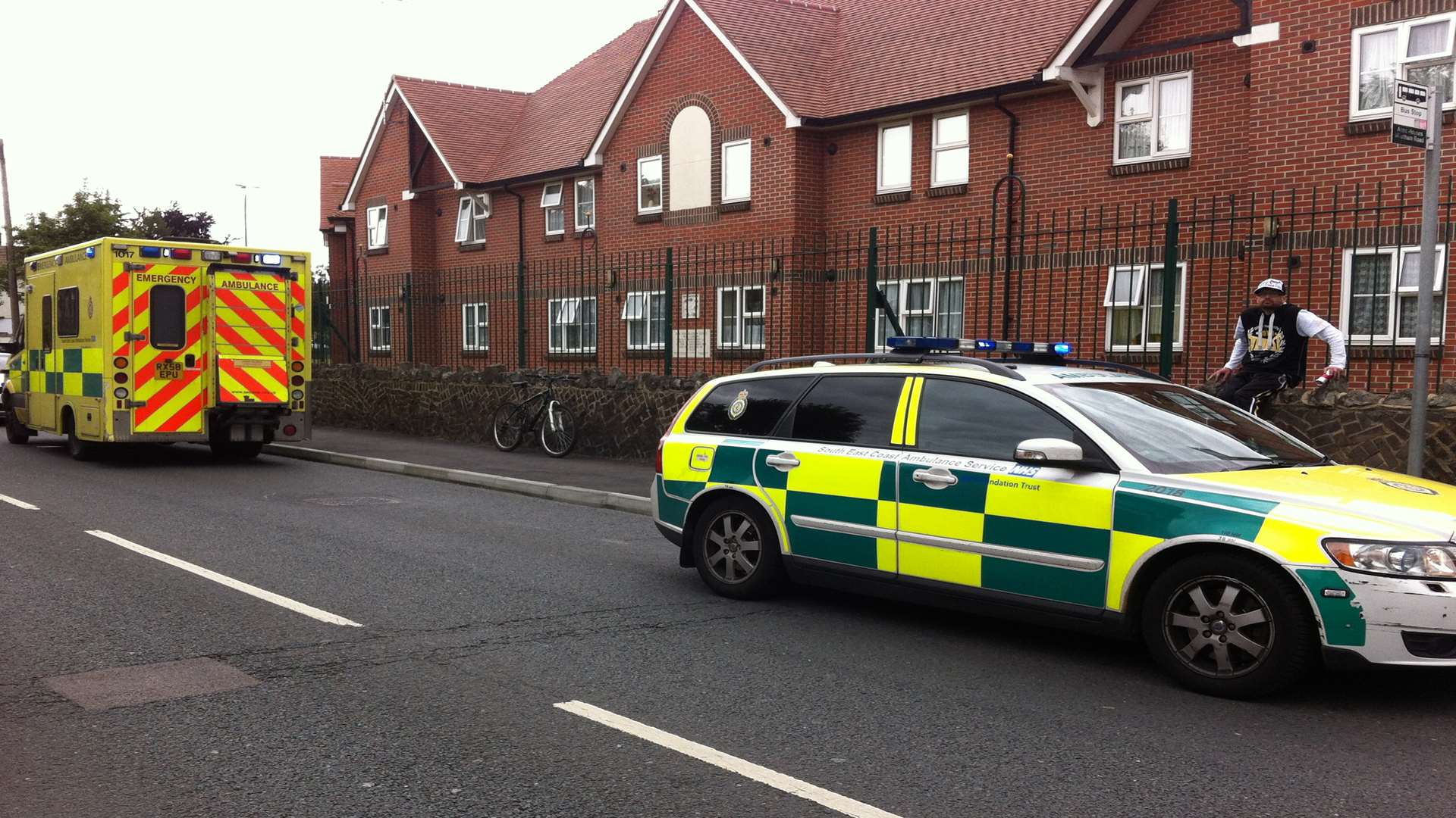 Scene of the accident in Wrotham Road, Gravesend