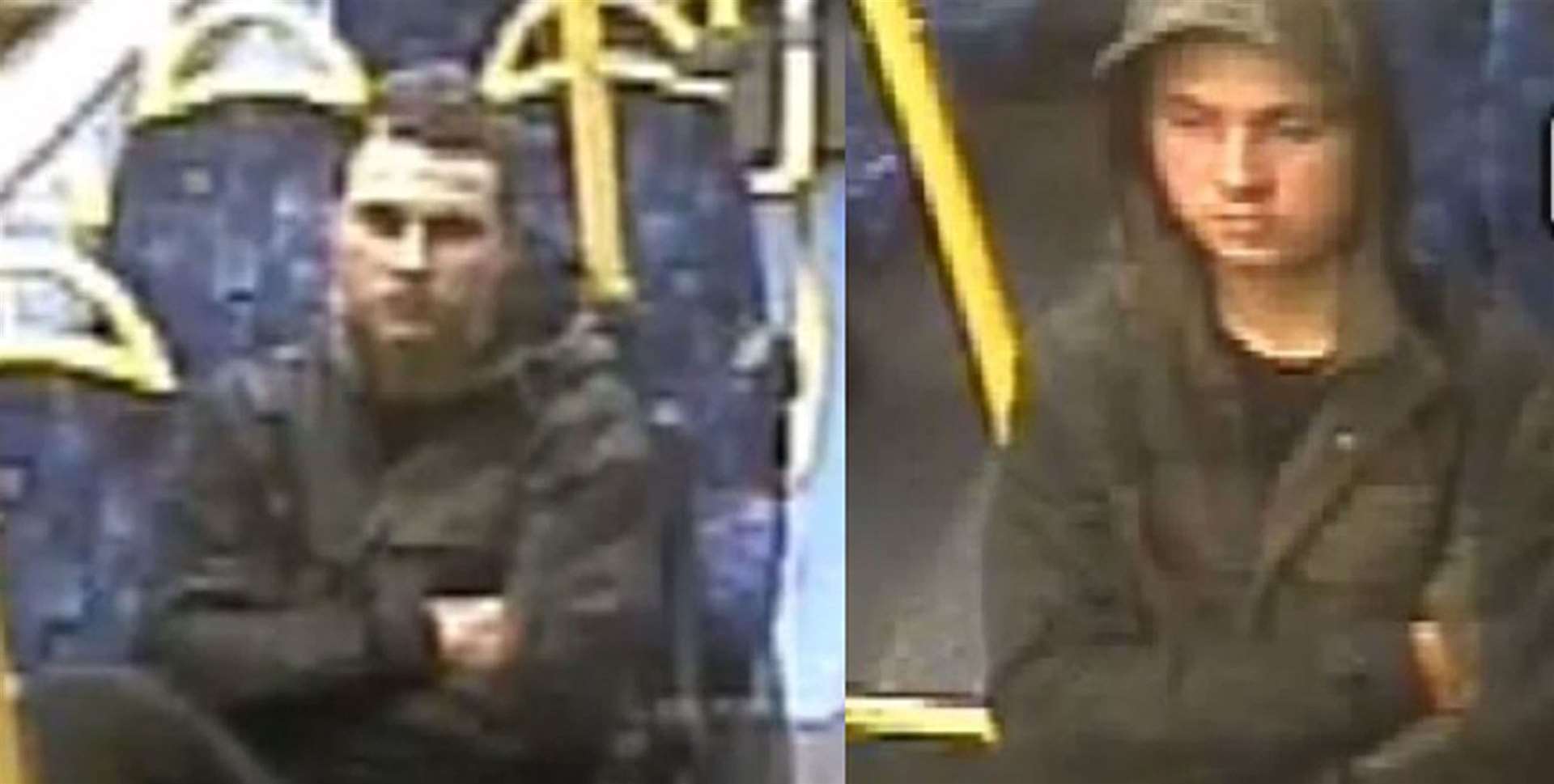 Handout CCTV still issued by Metropolitan Police of two views of a man travelling on a 364 bus towards Dagenham (Met Police)