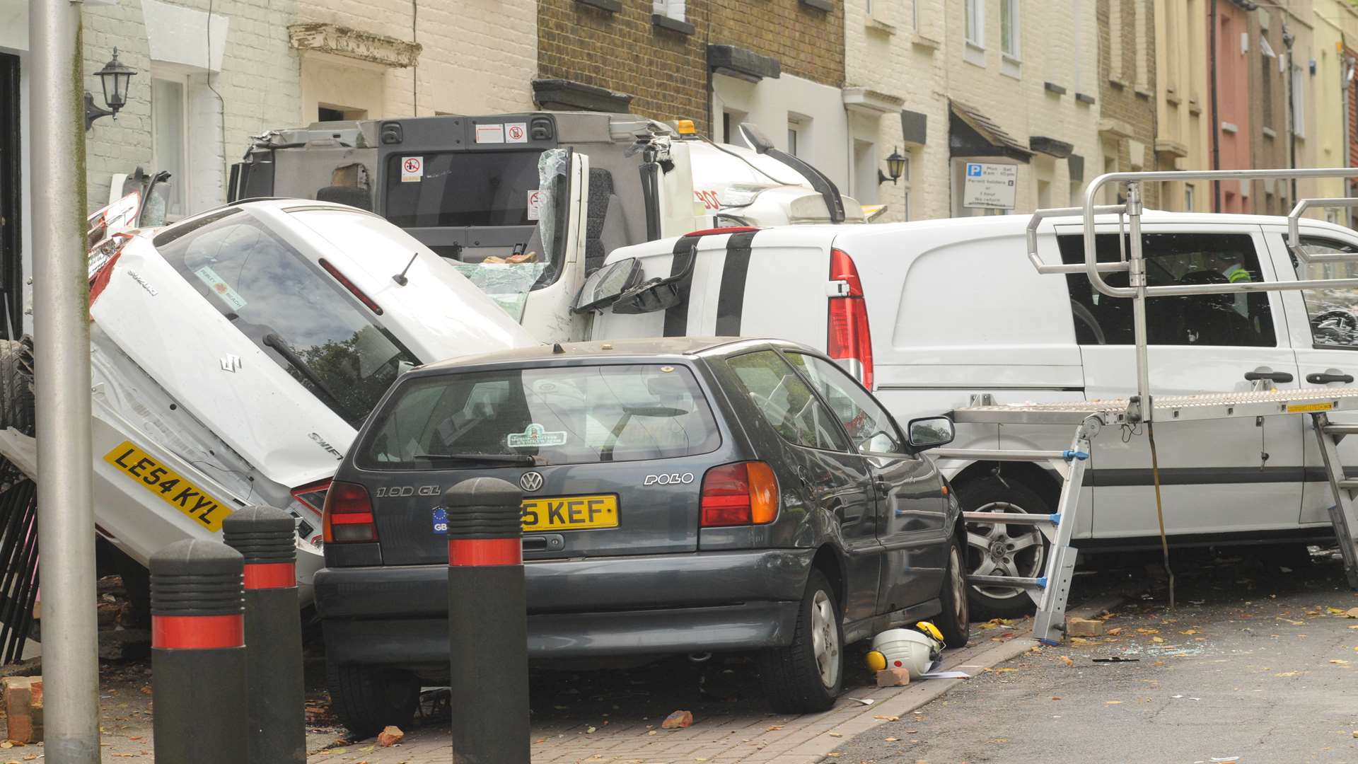 Homes were damaged during the smash