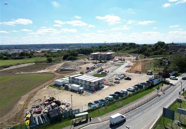 Drone images of the building of Maritime Academy on Frindsbury Hill in Strood. Photo credit: Barry Goodwin