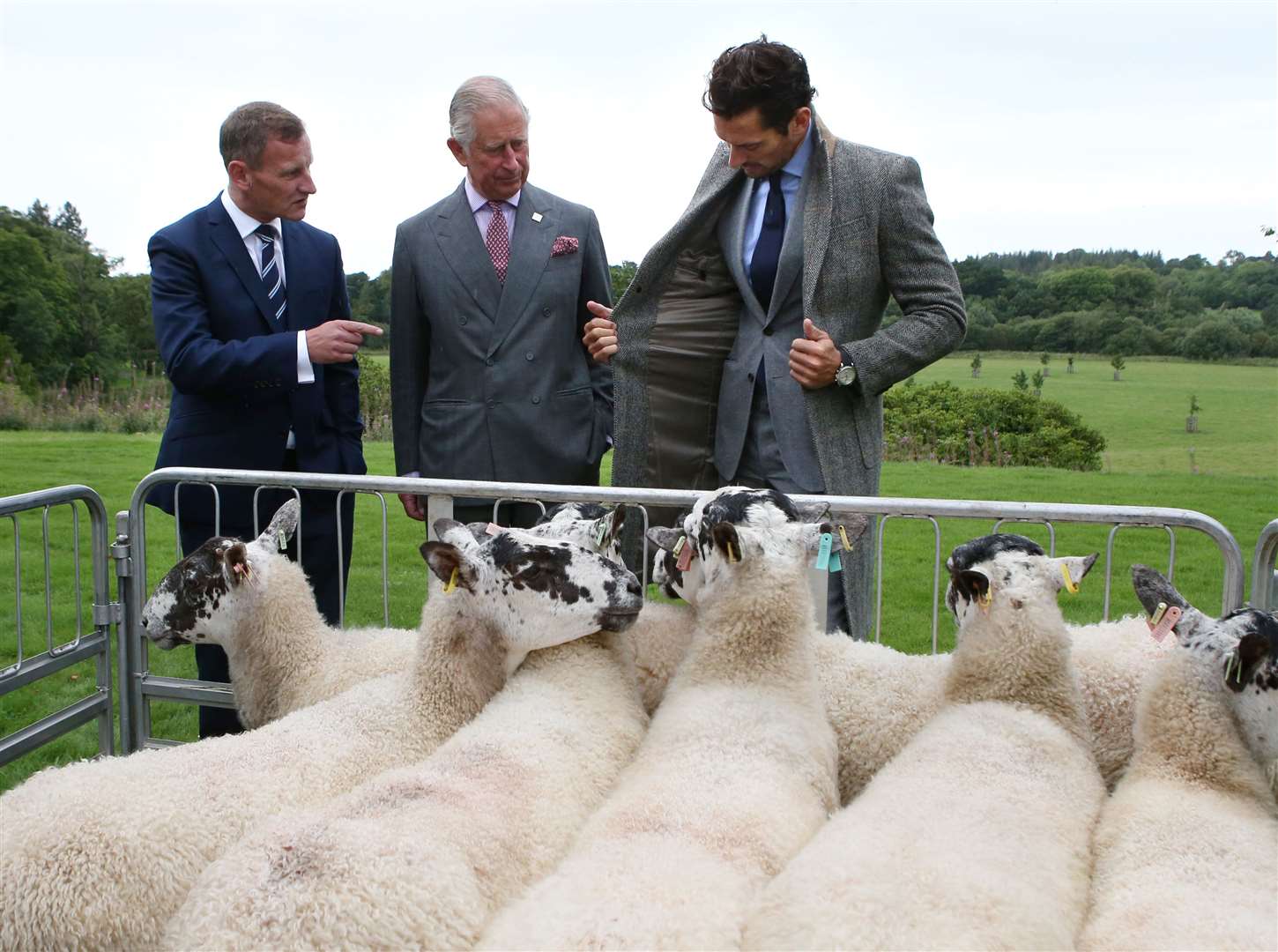 Charles, pictured with model David Gandy (right) and Marks and Spencer chief executive officer Steve Rowe (Andrew Milligan/PA)