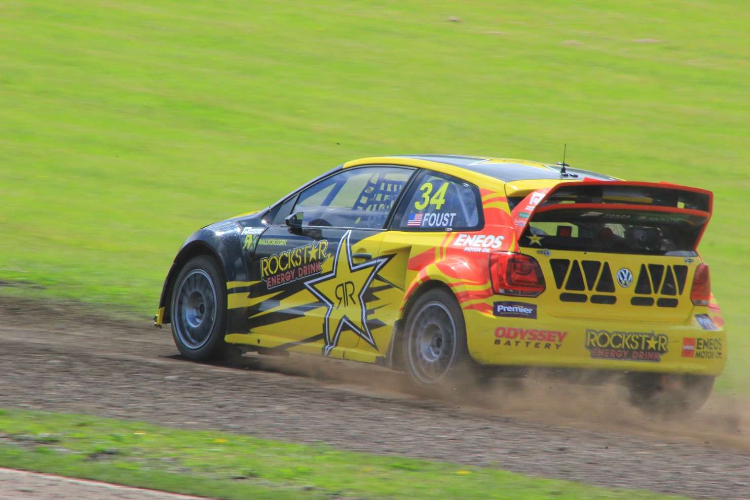 American star Tanner Foust ran out of fuel in the final. Picture: Joe Wright