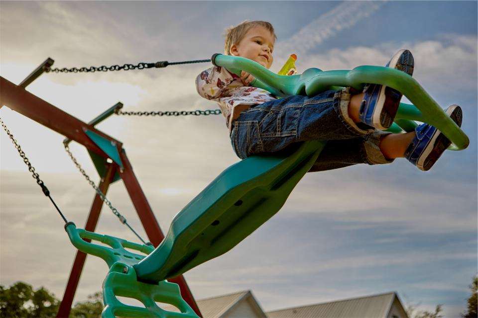 The girl was freed at a play area. Stock picture