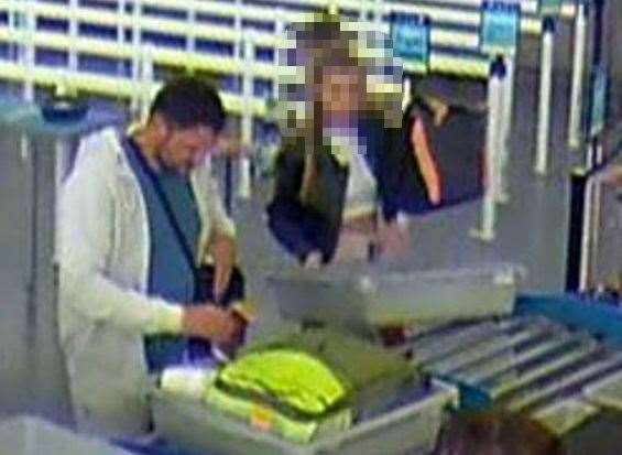 Billy Dole at Stansted Airport as he fled the UK. Picture: Kent Police