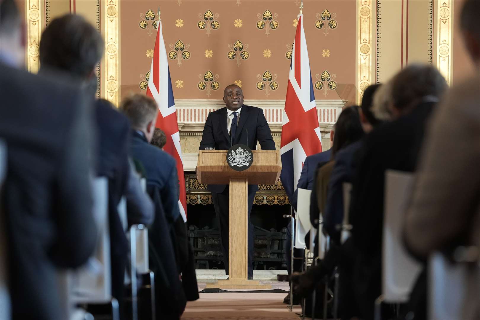 David Lammy addressed diplomats, officials and journalists at the Foreign Office (Stefan Rousseau/PA)