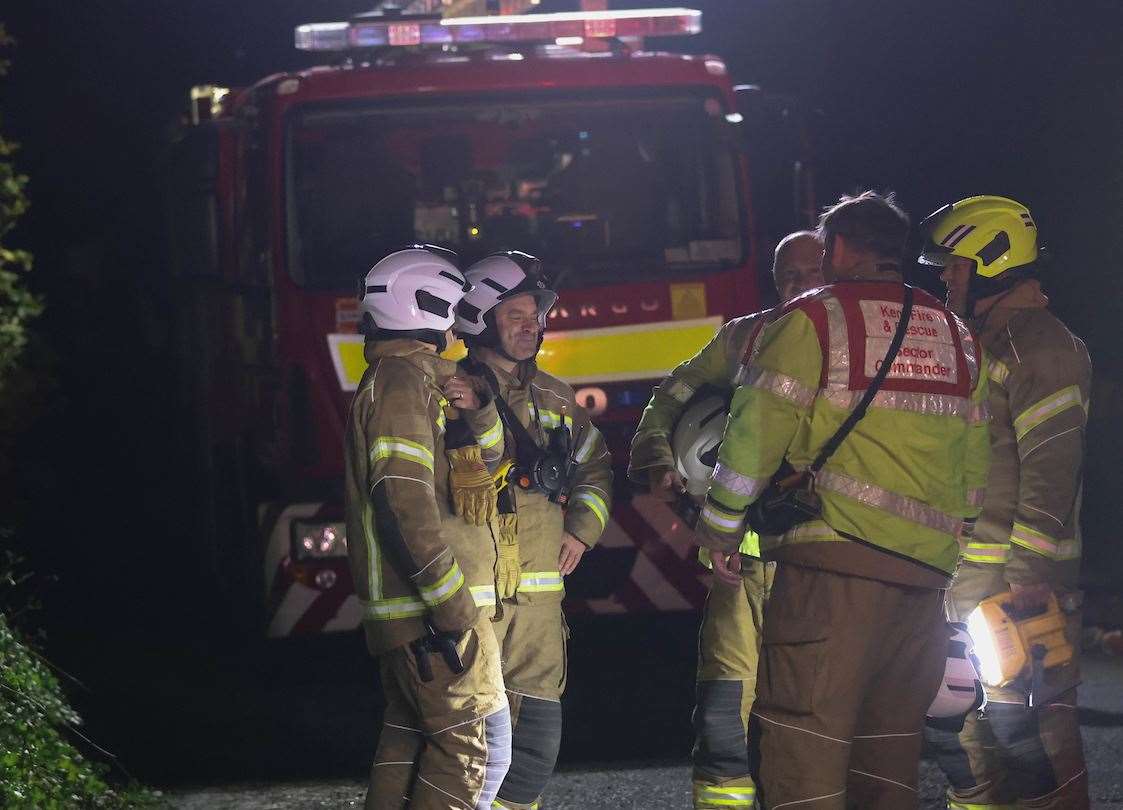 Fire crews advised those living nearby to close windows and doors during the blaze