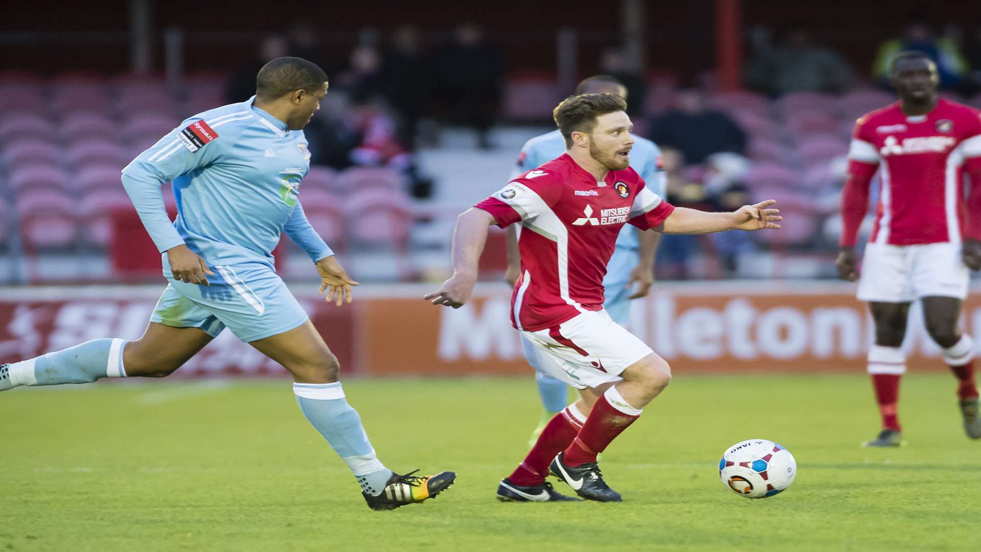 John Paul Kissock on the ball in midfield Picture: Andy Payton