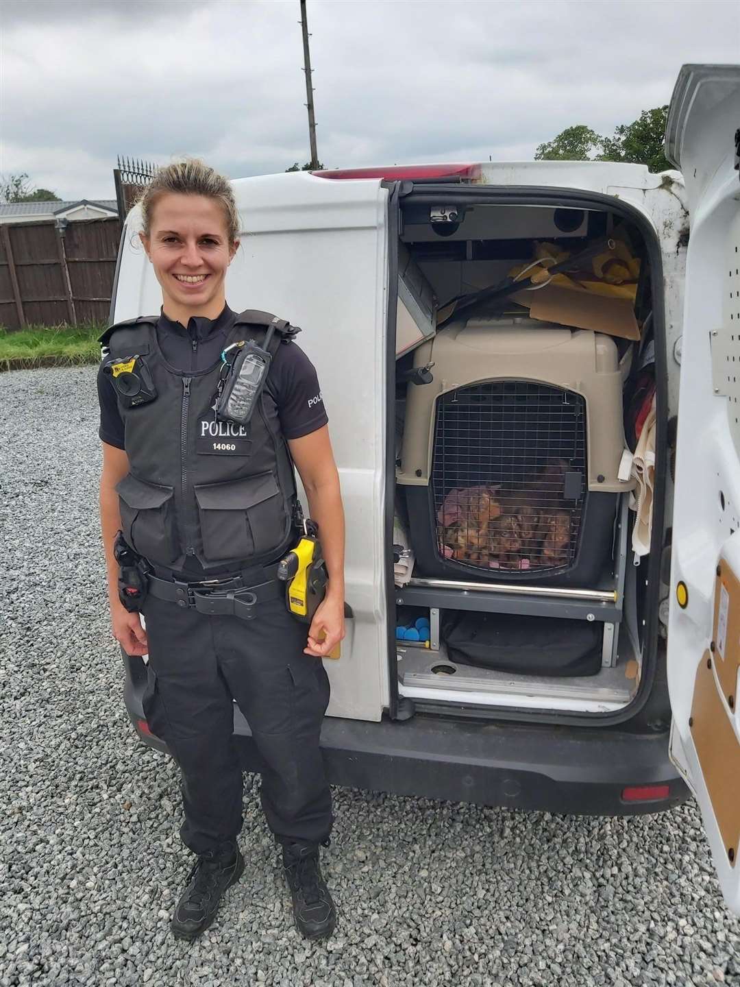 Kent Police worked alongside the RSPCA during the rescue operation. Picture: Twitter/ @KentPoliceMaid