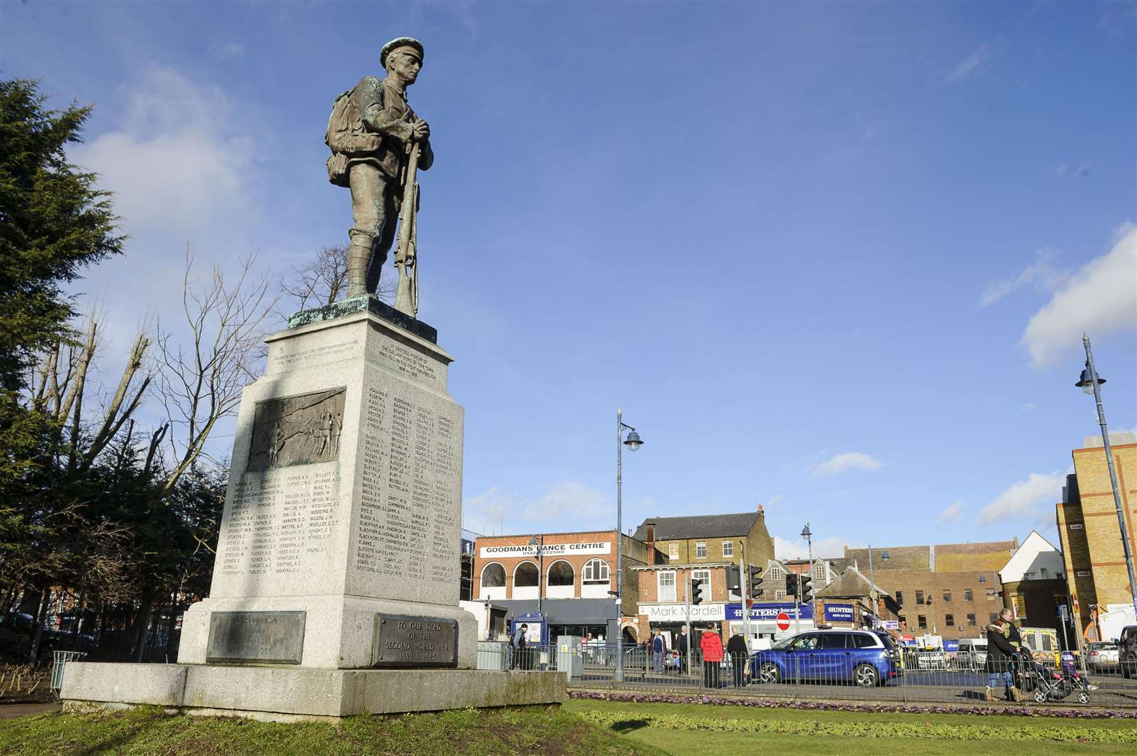 The war memorial and gardens. Stock photo