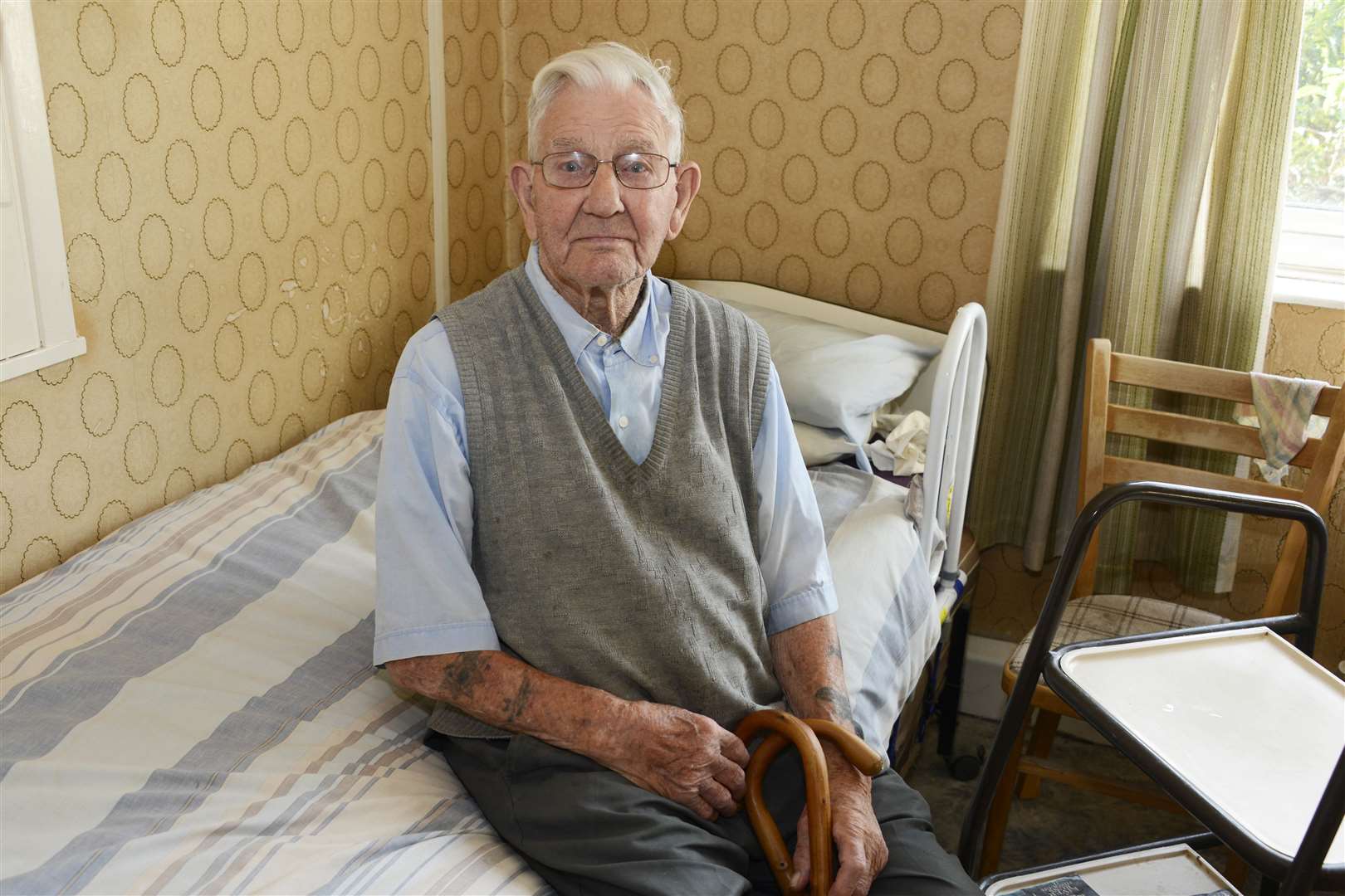 Leslie Stelfox, 106, was burgled while he was in his garden