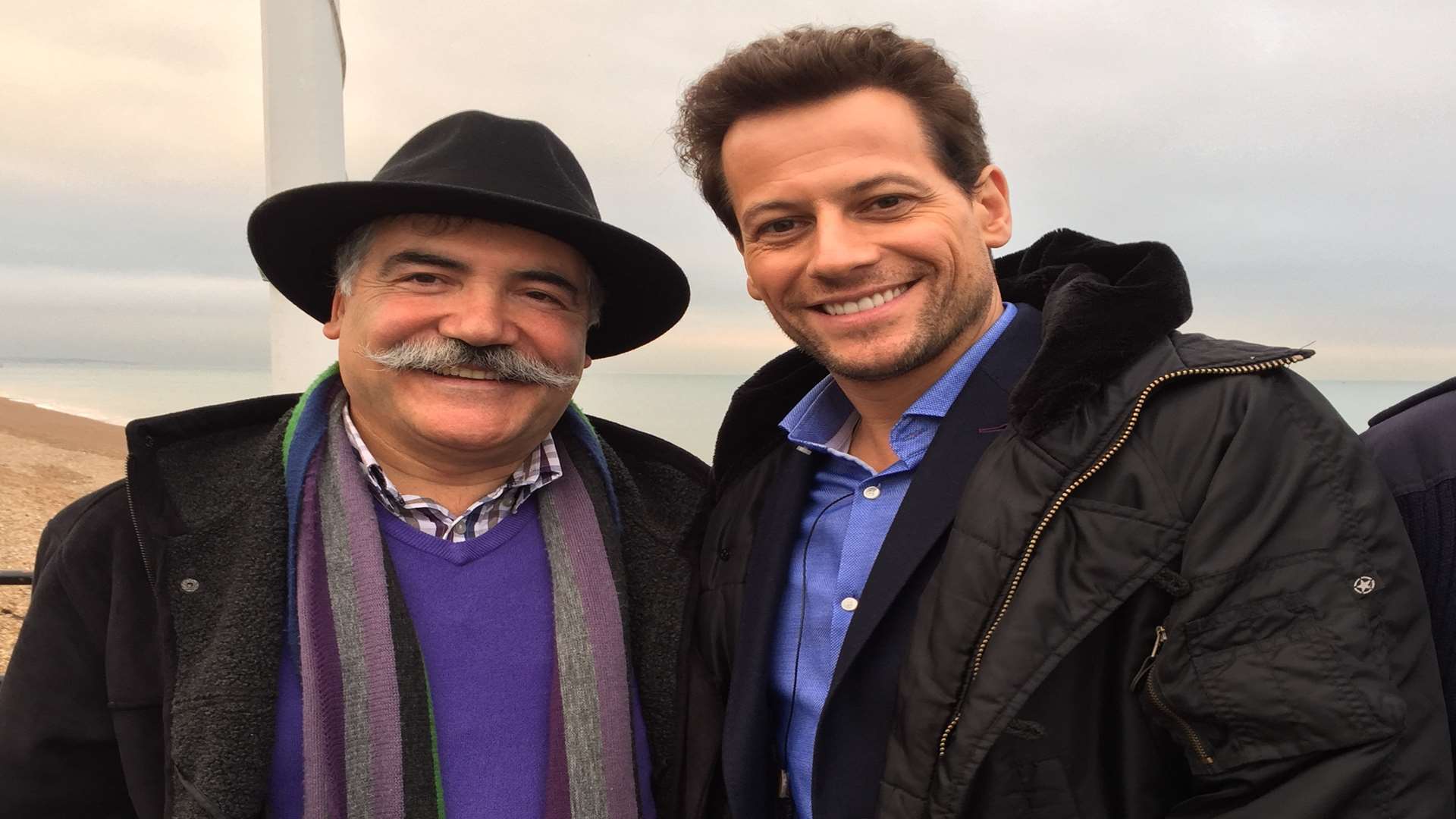 Owner of Jasin's Restuarant, Jasin Kaplan, with actor Ioan Gruffudd in Deal