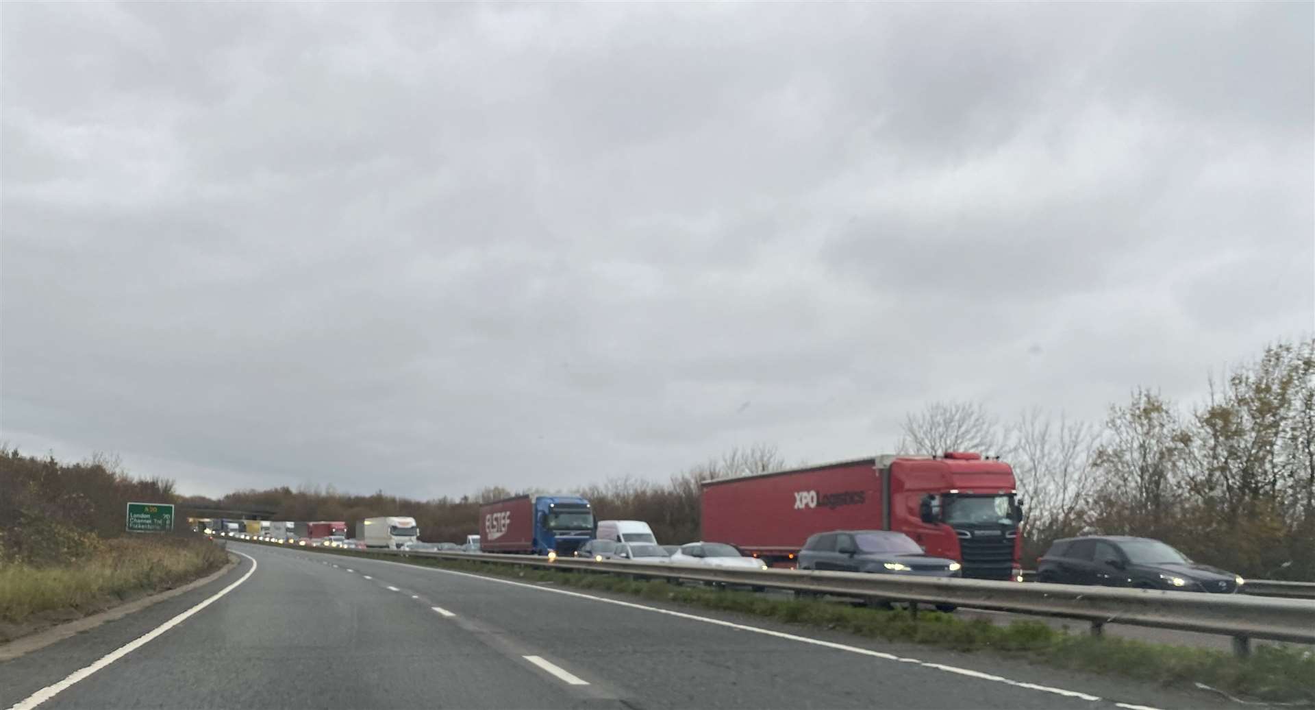 The Capel Le Ferne crash caused delays from the B2011 Court Wood Interchange to the Western Heights roundabout in Old Folkestone Road