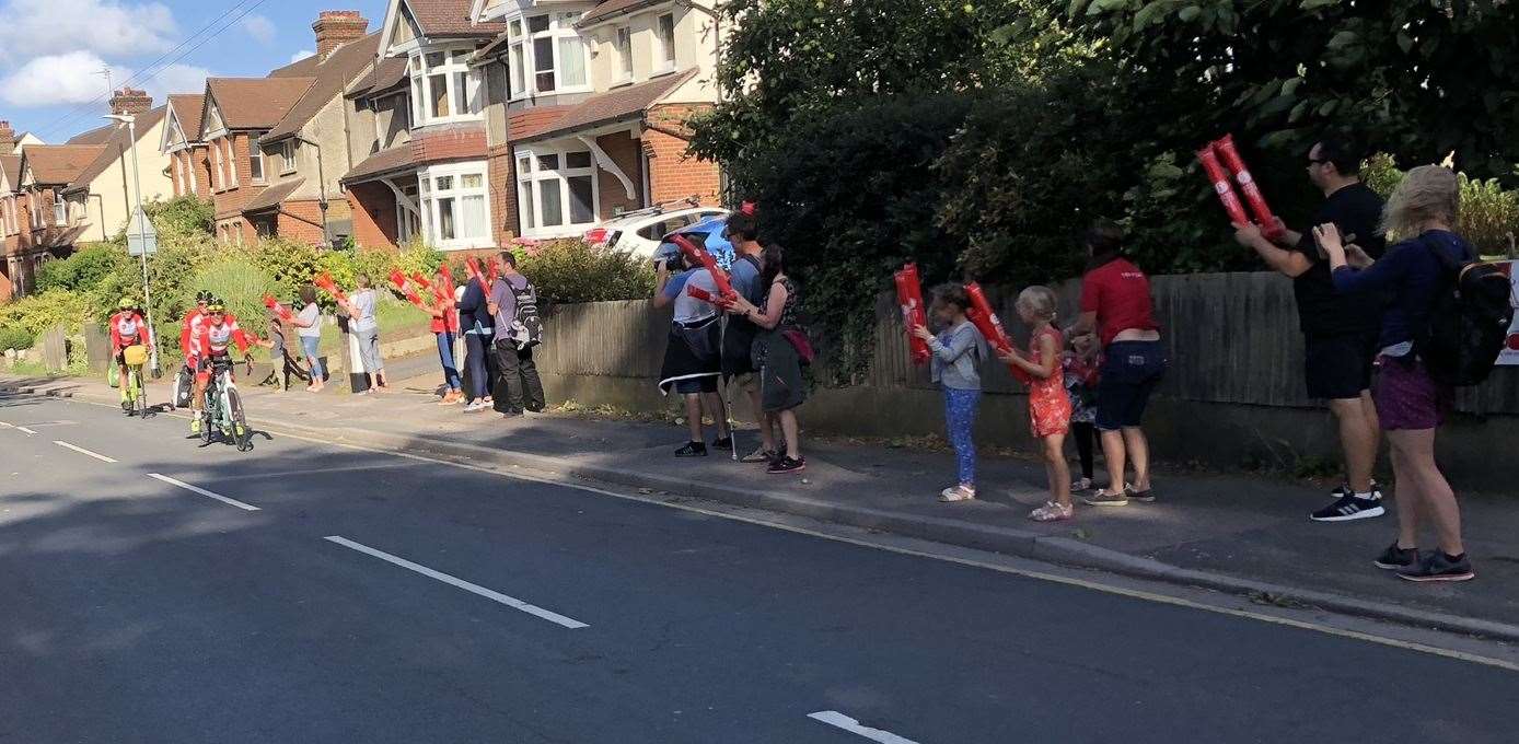 Crowds welcomed Kate and John home after their epic cycle ride