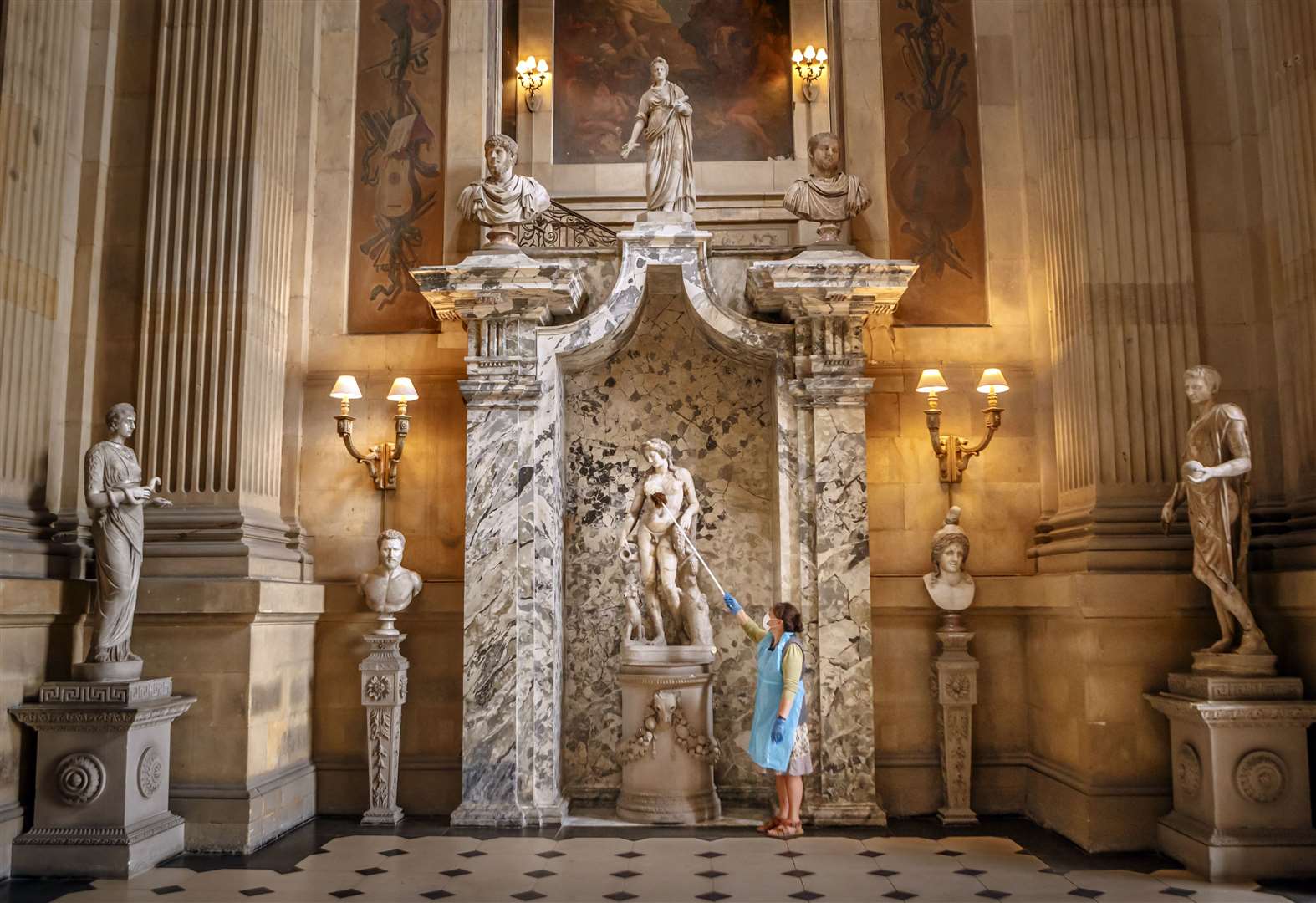 Castle Howard employee Theresa Ellis makes final preparations (Danny Lawson/PA)