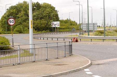 B259 near tto the A2 looking towards Ebbsfleet Station.