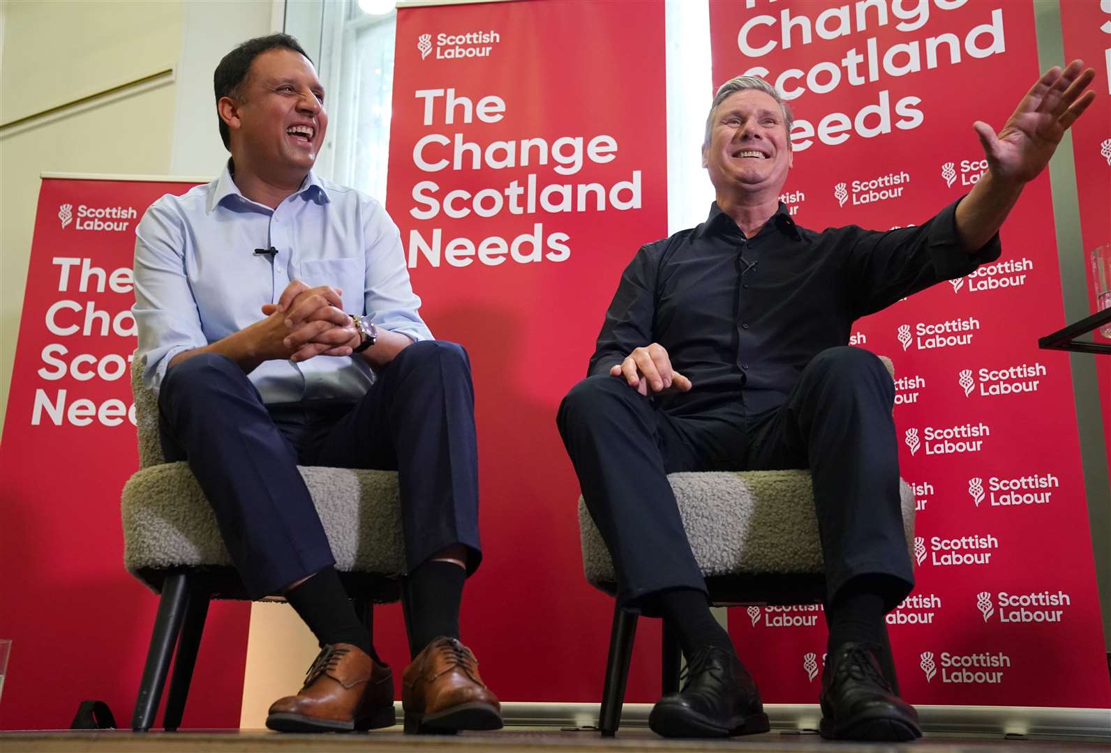 Labour leader Sir Keir Starmer and Scottish Labour leader Anas Sarwar (Andrew Milligan/PA)