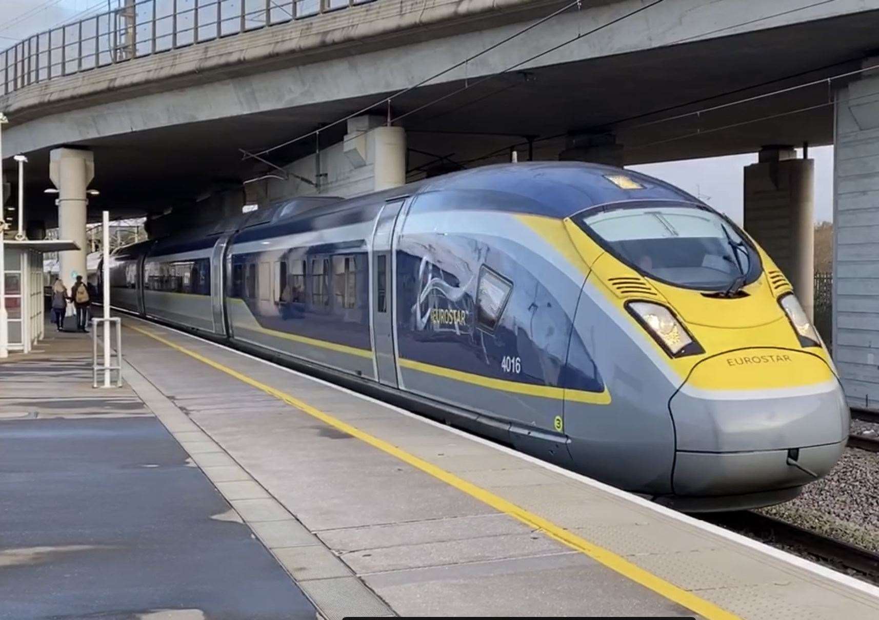 One of the last Eurostar E320 Siemens trains to pull into Ebbsfleet International Station in February. Picture: Steve Salter