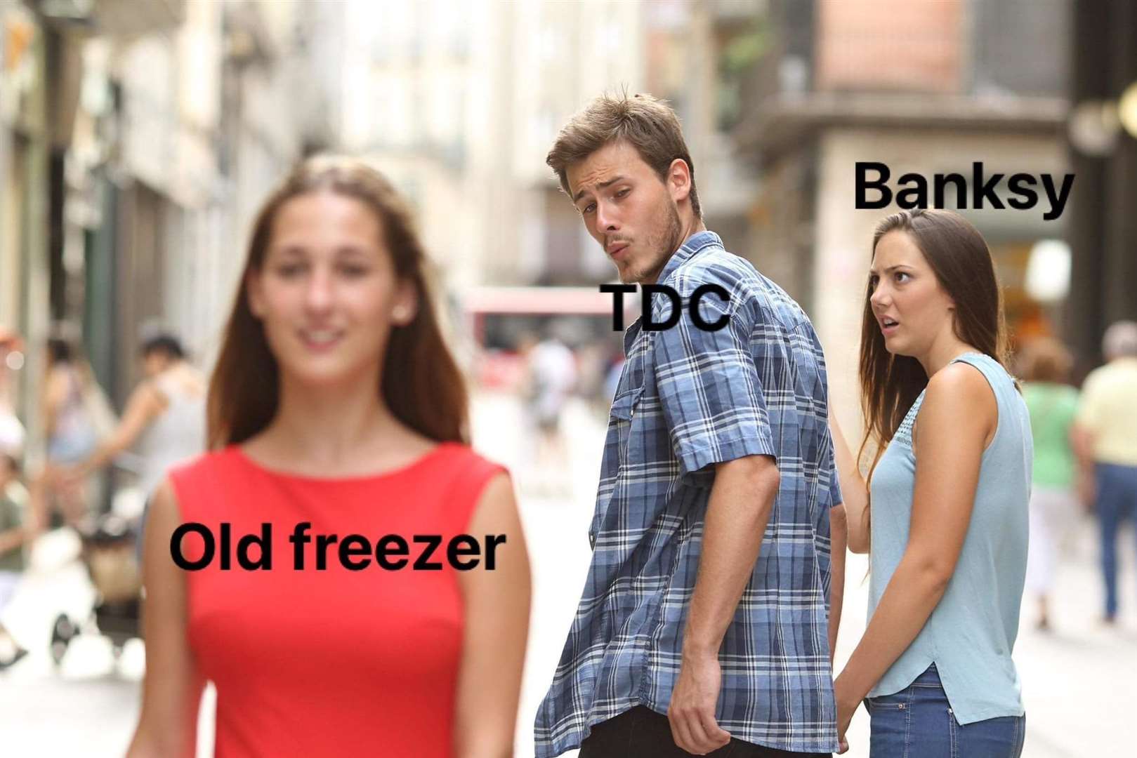 And this masterpiece was made from the classic distracted boyfriend meme. Credit: Dean Umbers