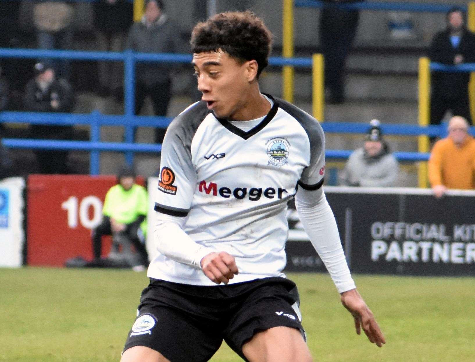 Dover's Luke Baptiste - also found the target in a 3-1 victory at Horsham in the second half. Picture: Randolph File