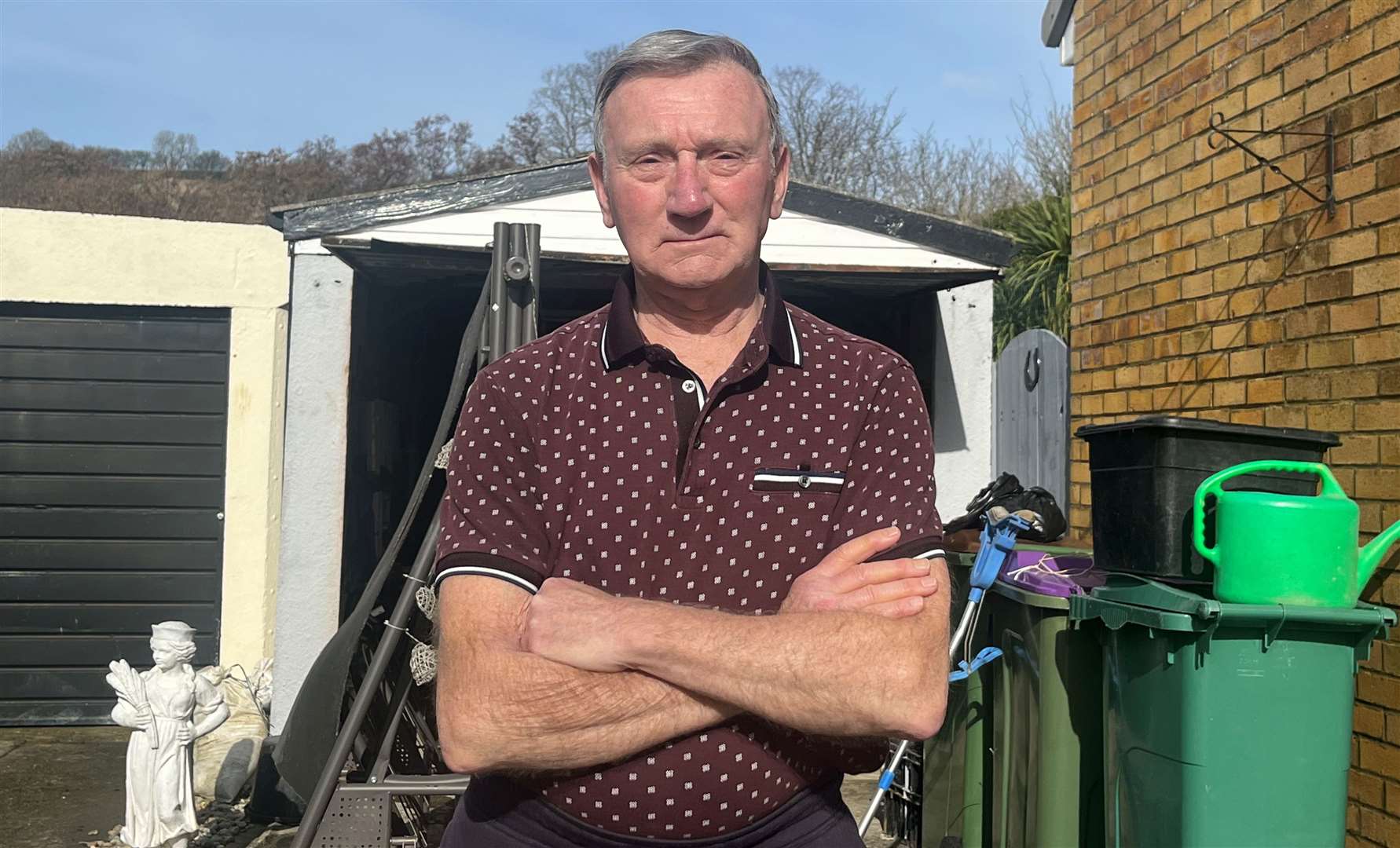 Raymond Reddin outside his property in Hythe that suffered from flooding earlier this week