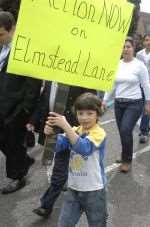 Campaign march along Elmstead Lane