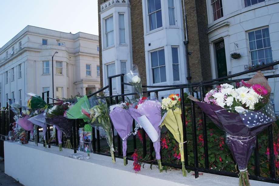 Floral tributes outside the Herne Bay home of Haydyn Vintiner