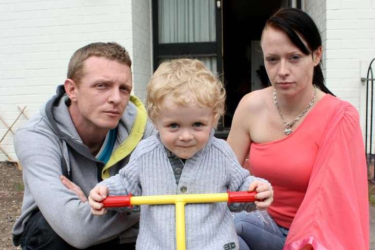 Archie and Fiona Springett with her boyfriend who does not wish to be named.