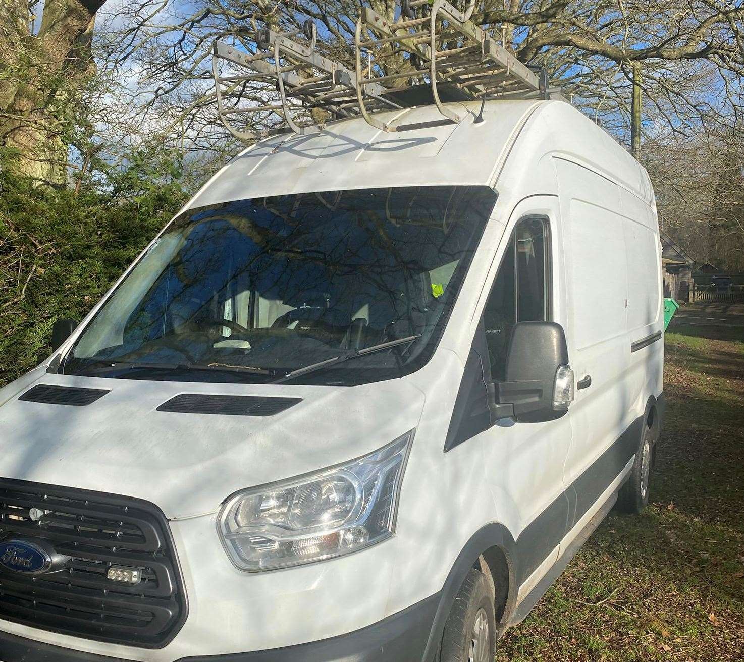 The ashes were stolen from inside this van in Cherry Orchard Lane, Bonnington. Picture: Geoff Florence