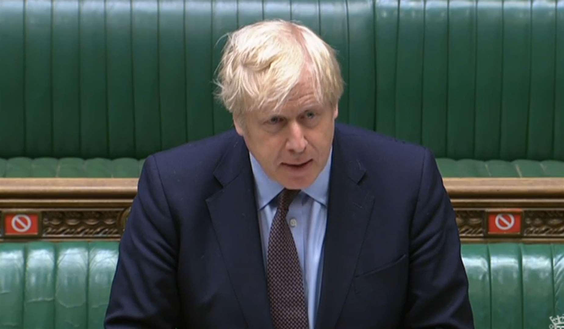 Boris Johnson speaks during Prime Minister’s Questions (House of Commons/PA)