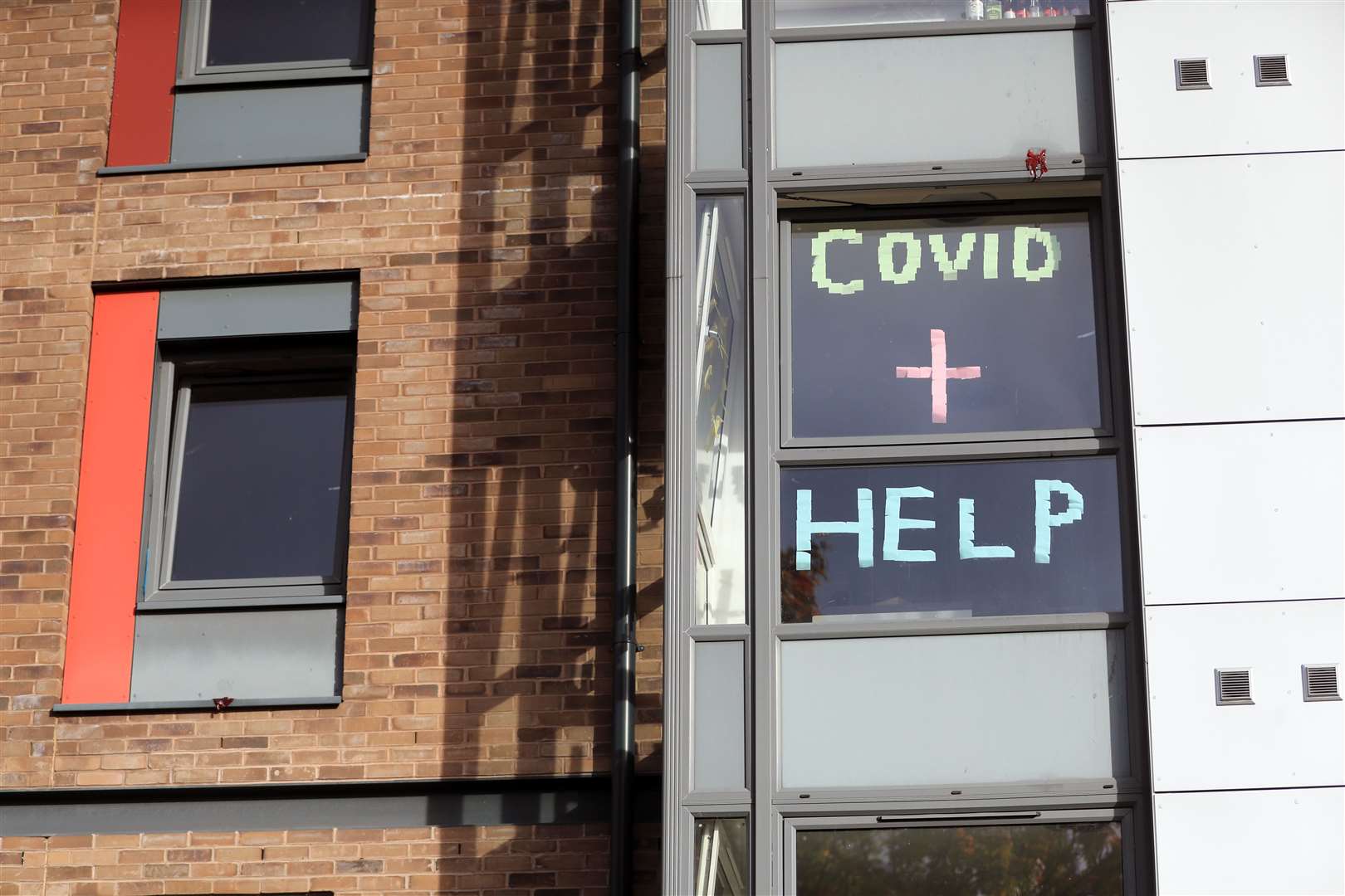 A sign in the window of student accommodation at a university (PA)