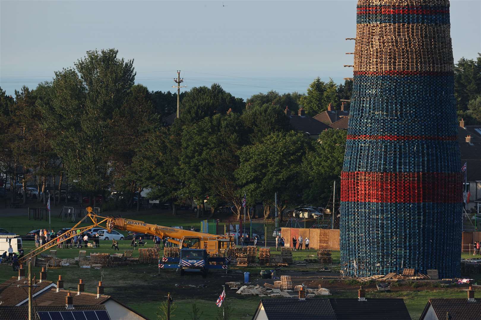 The Craigyhill bonfire in Larne (Liam McBurney/PA)