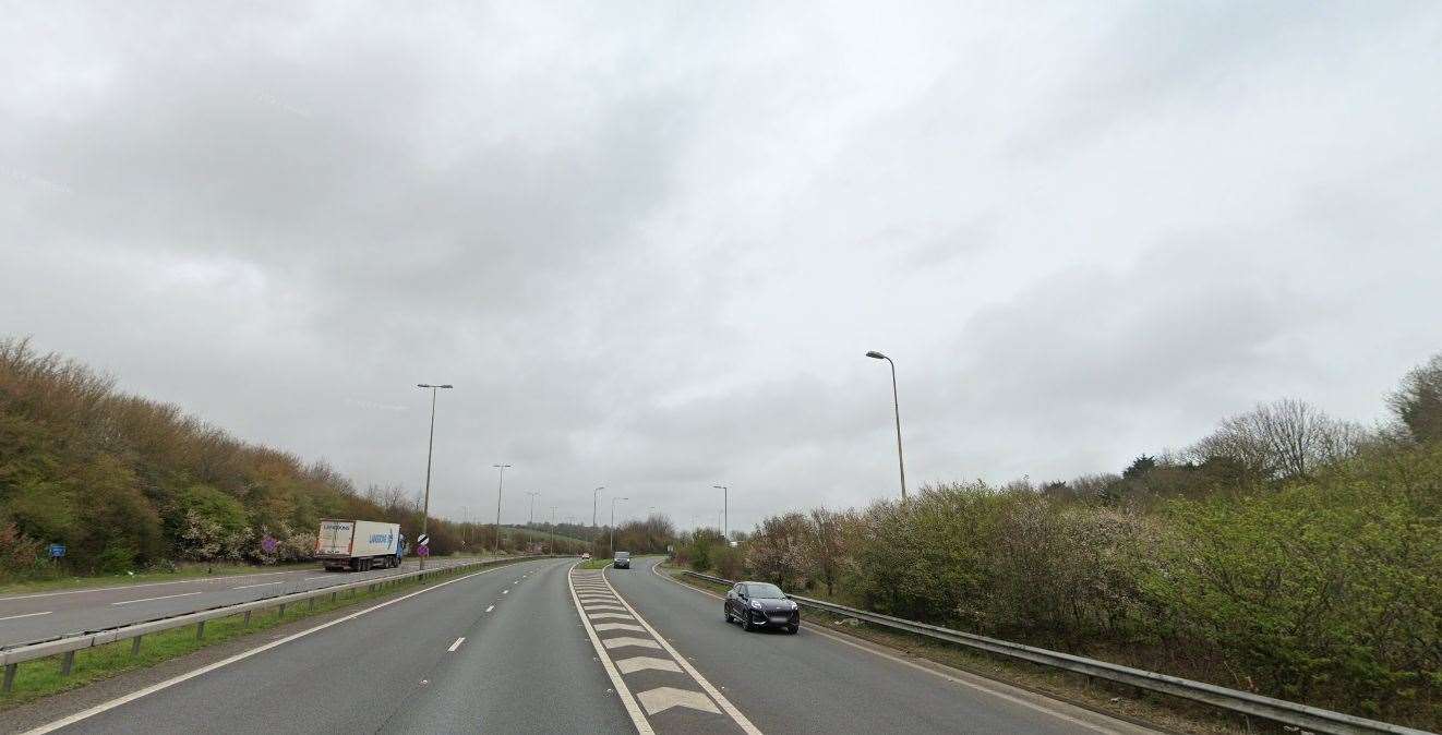 Westbound A20 closed between Capel Le Ferne and Hawkinge after