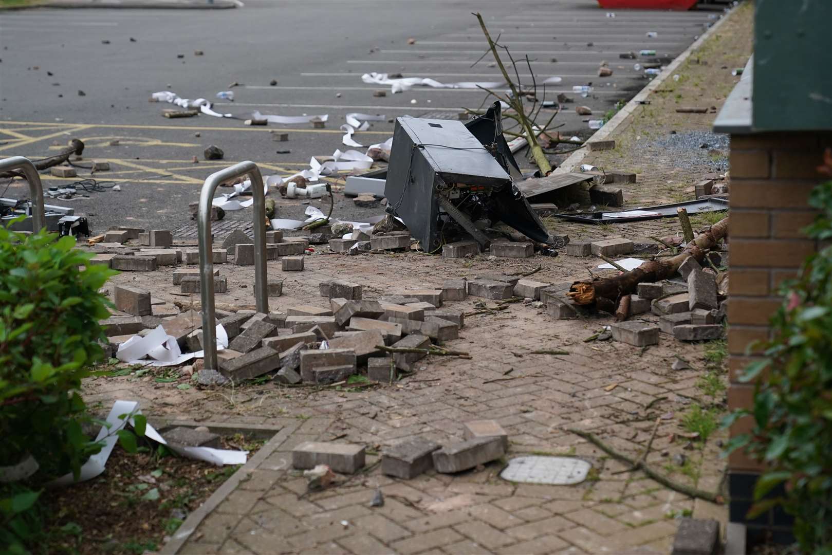 Damage at the Holiday Inn Express in Tamworth after August’s rioting (Jacob King/PA)