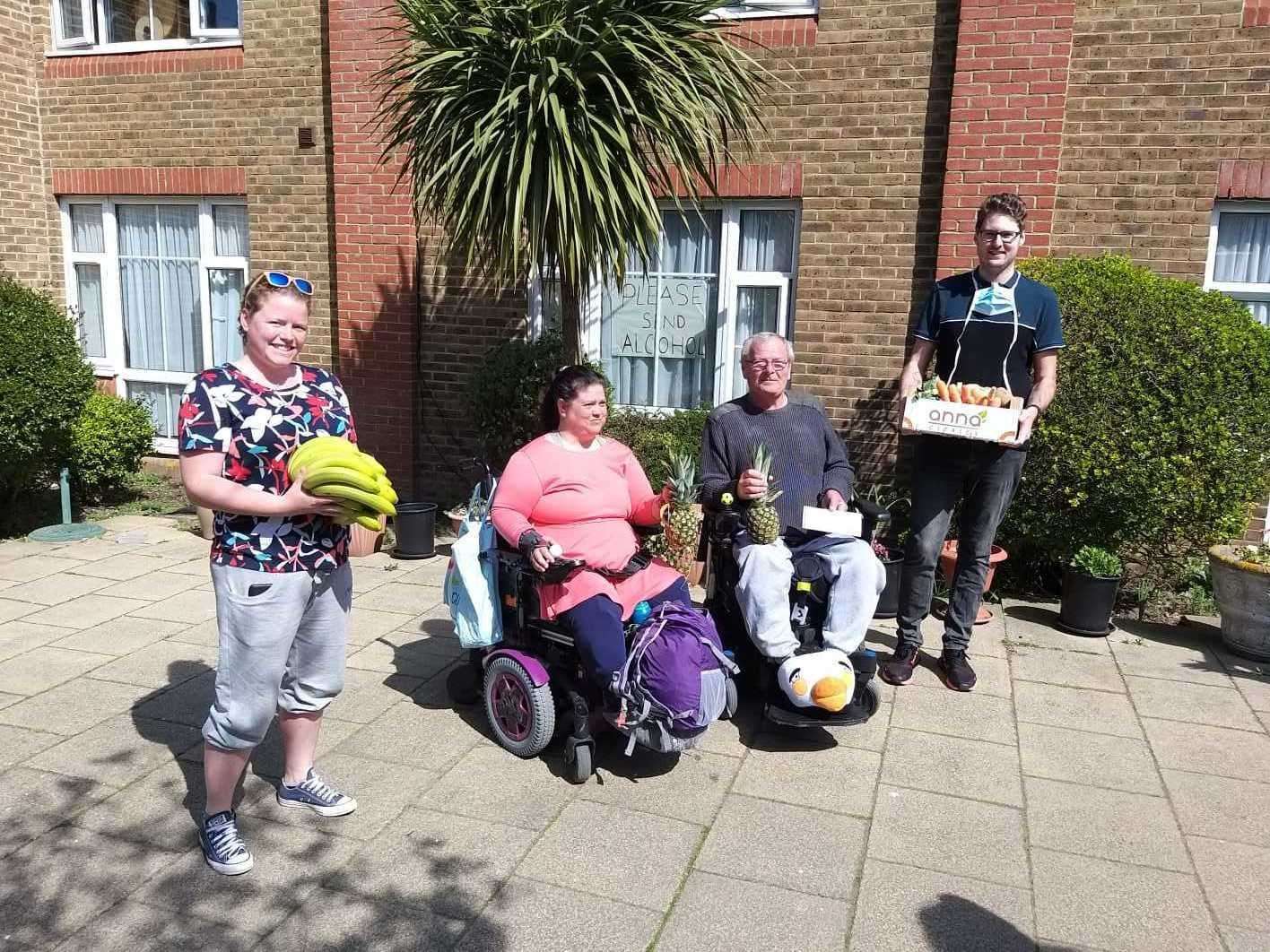 Jo Treadgold (left) delivering fruit to The Little Oyster Residential Home Picture: Nicola Amuda