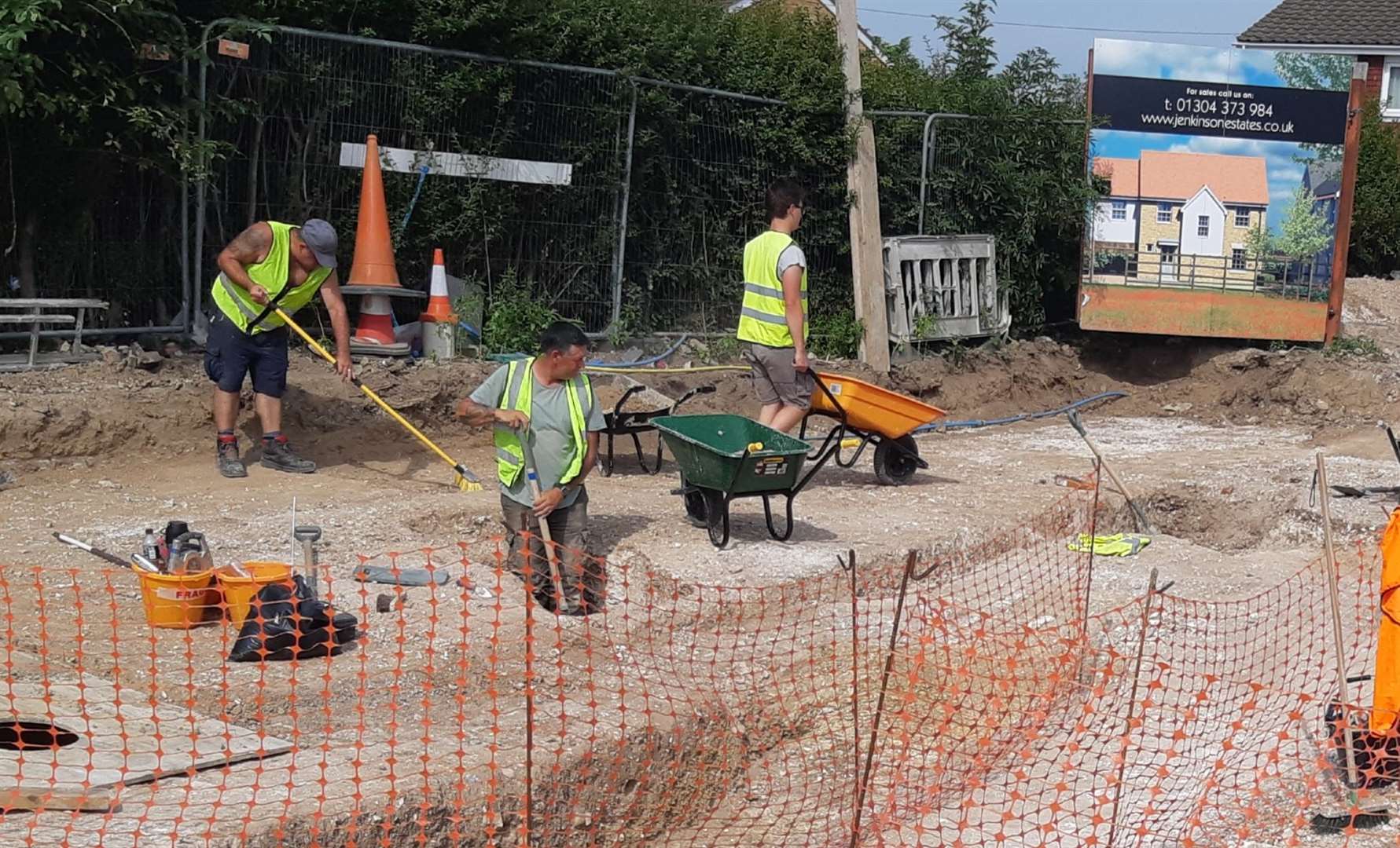 Archaeologists working on the burial site. Picture: Sam Lennon