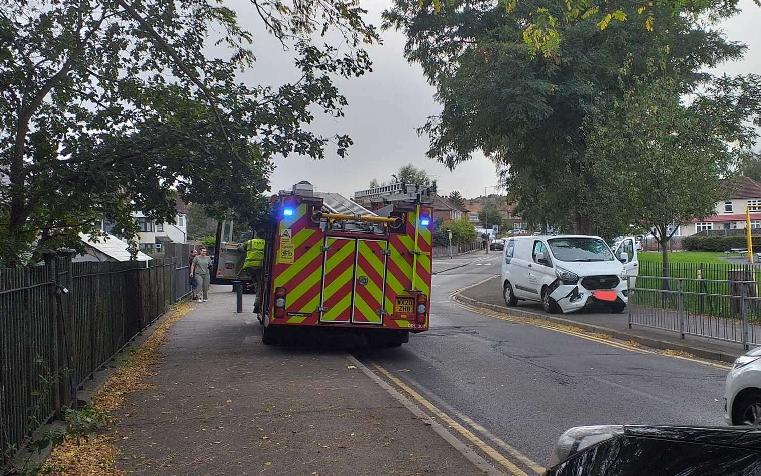 Emergency services were called to Old Manor Way, Barnehurst earlier this month following a crash. Photo: Clare Lodge