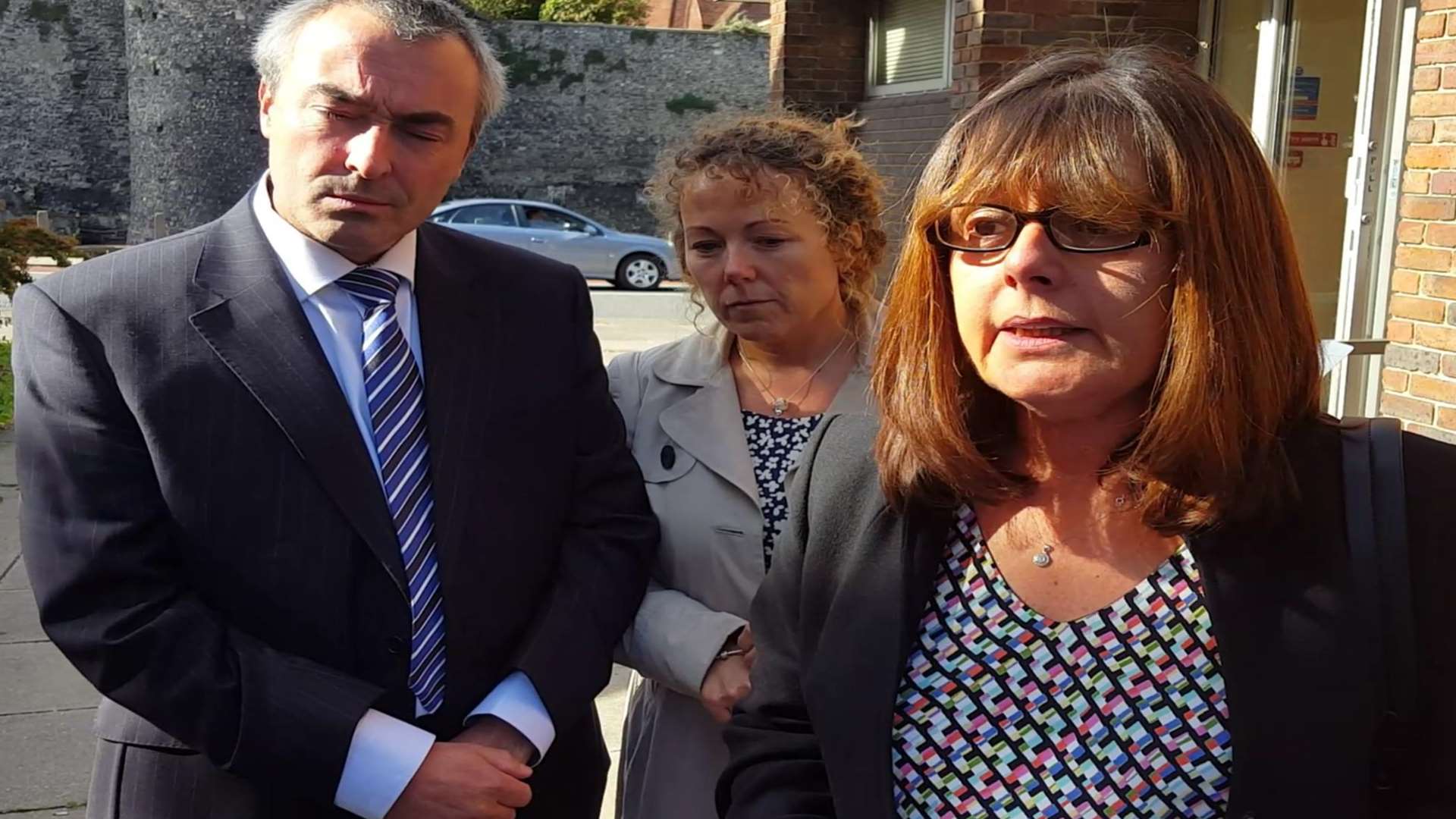 Sacha's parents Jim and Heather Wheeler (left) with her aunt Christine Reed outside the coroner's court