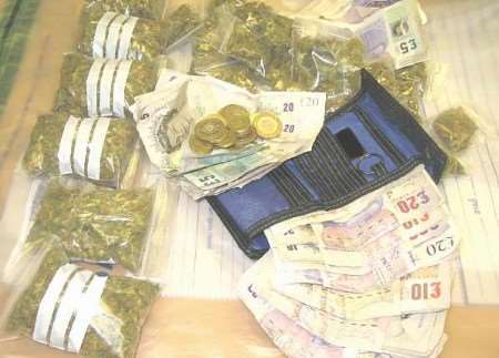police drugs swoop held three cannabis cash taken property some