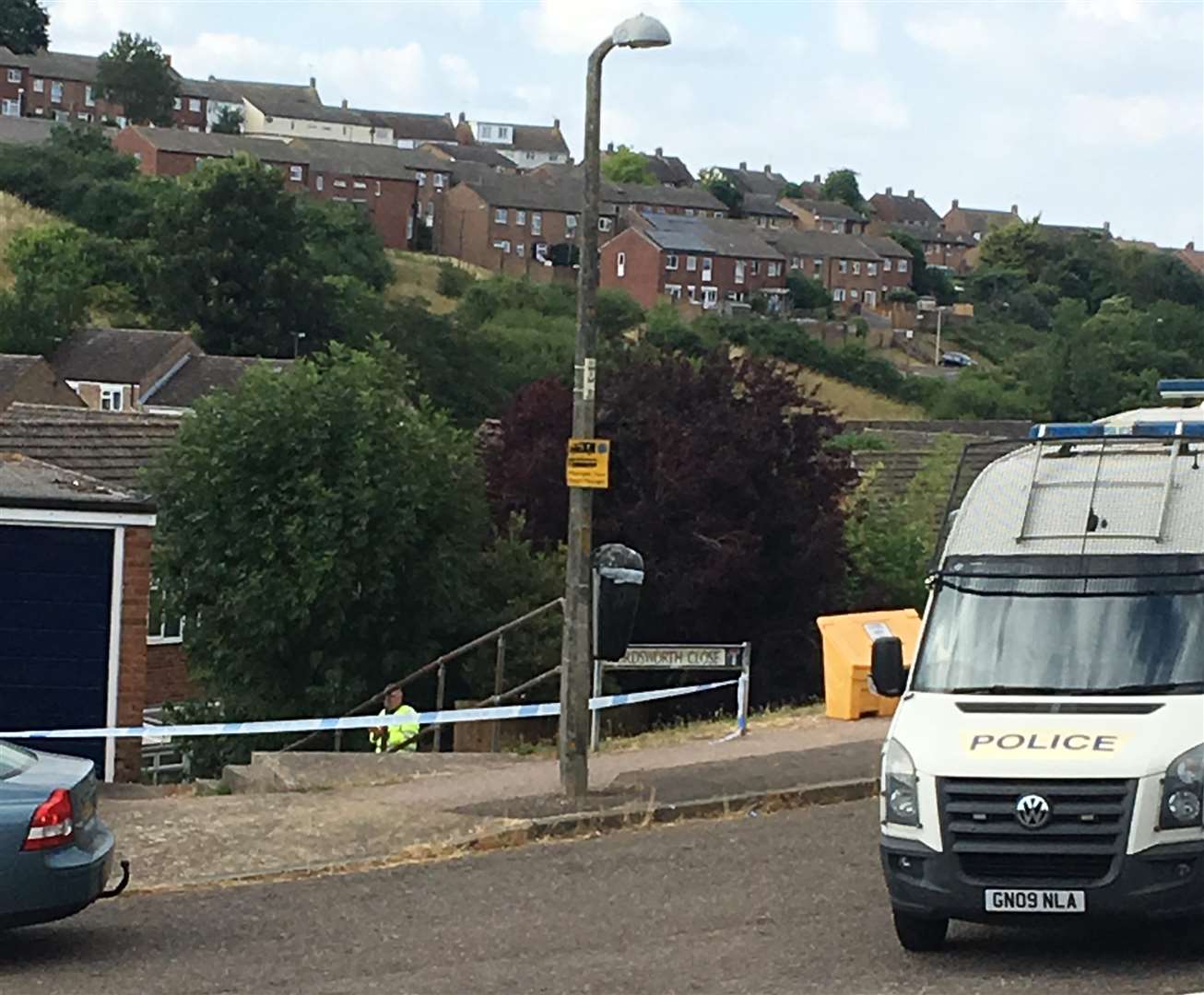 The police closed the road after the car ploughed into the garden of a home in Wordsworth Close, Lordswood (3025359)