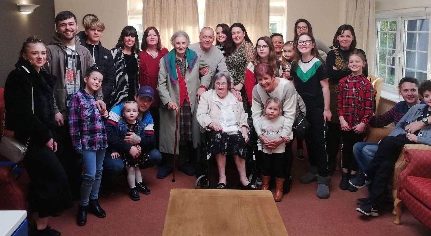 Olivia Martin with her extended family at her 90th birthday celebrations