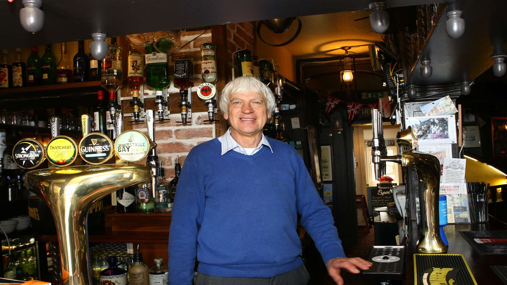 The outside performance area by the KKing's Head, Port Arms and Dunkerley's is doggie friendly. Pictured Graham Styles, landlord of the King's Head public house.