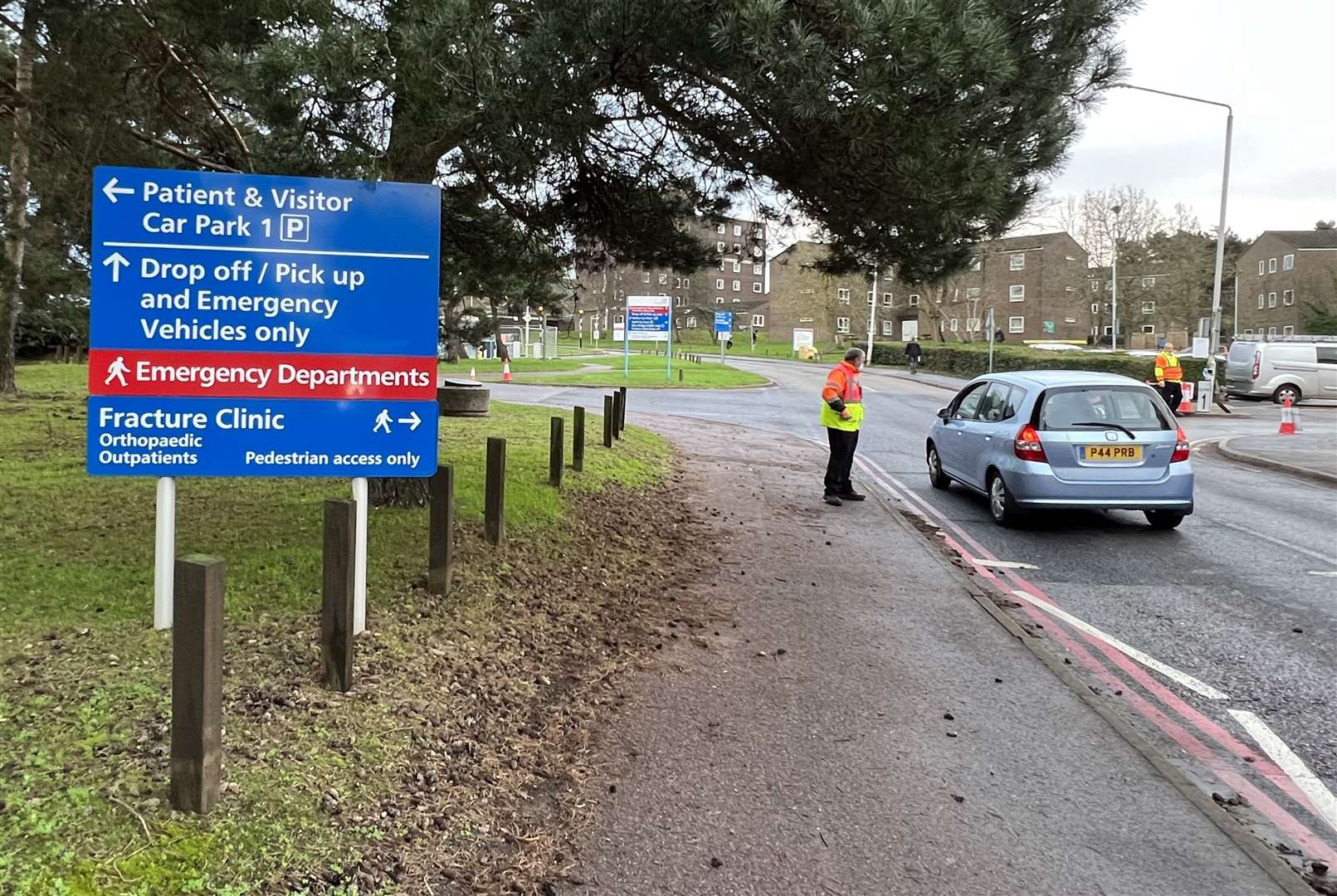 Drivers are being turned away from the main car park by security guards