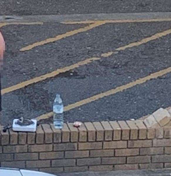 The image showing drug paraphernalia on the wall where neighbours say drug dealing occurs