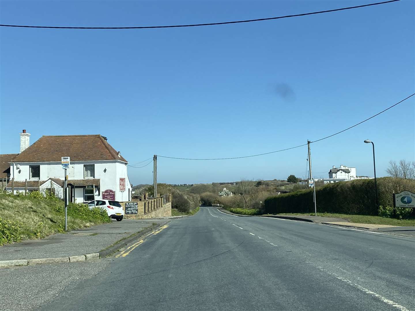 The van was stopped at Capel-le-Ferne. General view. Picture Steve Salter