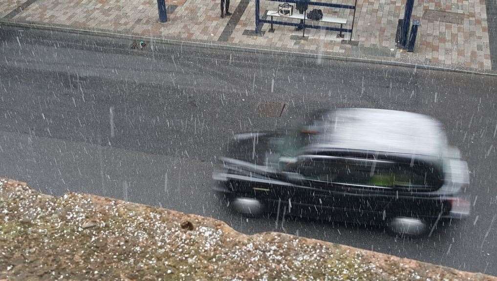 Weather watchers are reporting snow or sleet in parts of Kent. Stock image